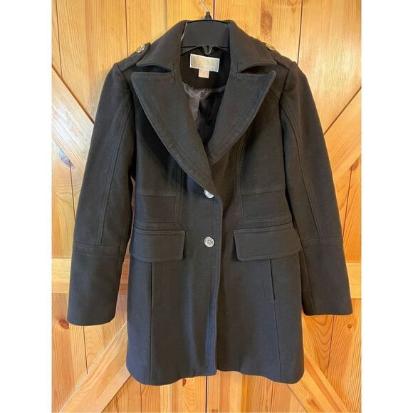 Michael Kors, women's Wool / Cashmere Blend Coat, black, size Small (2997) - Picture 1 of 7